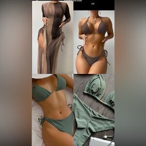 Stylish Olive Green Bikini Set